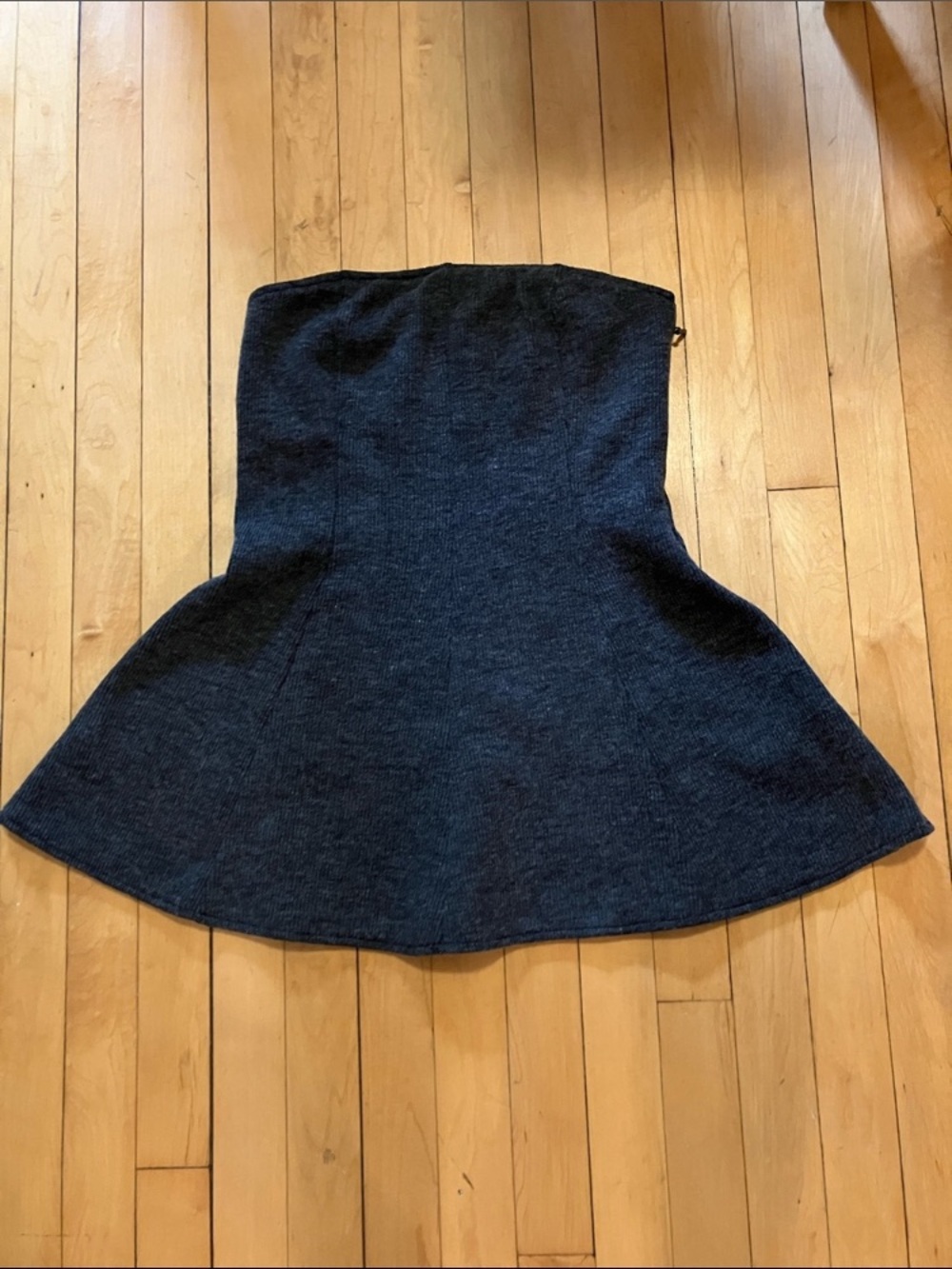 Anthropologie Moon River Knit Peplum Strapless Gray Top Matching Set Medium - Picture 2 of 9
